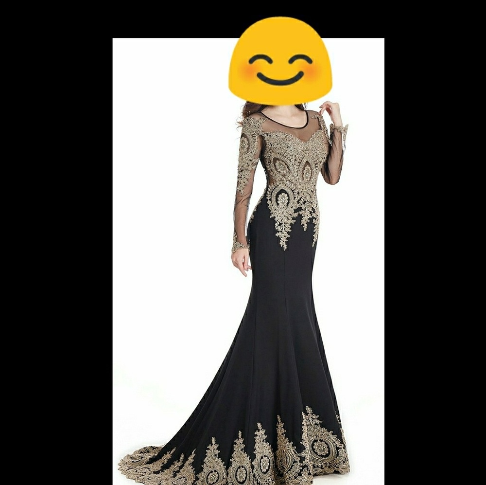 Crystal beaded evening formal gown